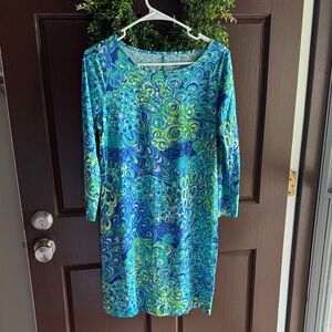 Lilly Pulitzer Blue and Green Long Sleeve Dress